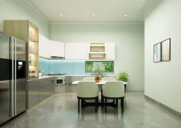 Phòng bếp, Phòng ăn - Nhà phố 220m2 tại Tây Ninh - Phong cách Modern 