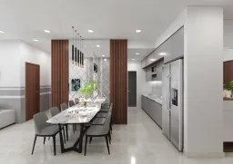 Phòng bếp, Phòng ăn - Căn hộ The Habitat Bình Dương - Phong cách Modern 