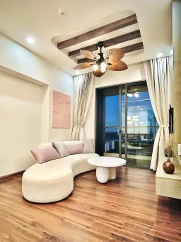 Phòng khách - Căn hộ Akari City Bình Tân - Phong cách Wabi Sabi 