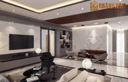 Phòng khách - Nhà phố 80m2 tại Thủ Đức - Phong cách Modern 