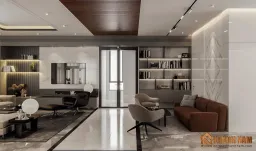 Phòng khách - Nhà phố 80m2 tại Thủ Đức - Phong cách Modern 