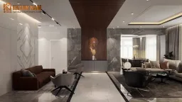 Phòng khách - Nhà phố 80m2 tại Thủ Đức - Phong cách Modern 