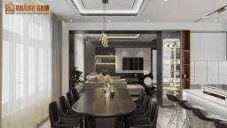 Phòng khách, Phòng ăn - Nhà phố 80m2 tại Thủ Đức - Phong cách Modern 