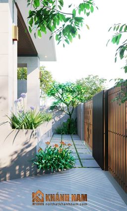Sân vườn - Nhà phố KDC Him Lam - Phong cách Modern 