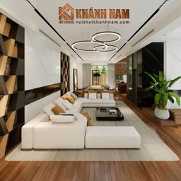 Phòng khách - Nhà phố KDC Him Lam - Phong cách Modern 