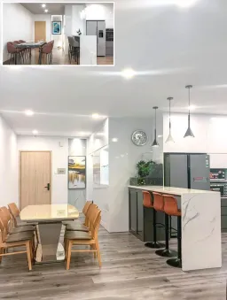 Phòng bếp, Phòng ăn - Căn hộ Tân Phước Plaza Quận 11 - Phong cách Modern 
