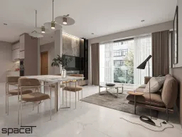 Phòng khách, Phòng ăn - Căn hộ Precia Quận 2 - Phong cách Modern 