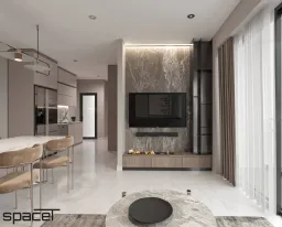 Phòng khách - Căn hộ Precia Quận 2 - Phong cách Modern 