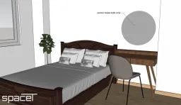 Phòng ngủ - SketchUp Nội thất Căn hộ chung cư Minh Thành Quận 7 