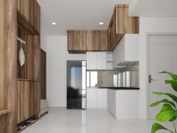 Phòng bếp, Lối vào - Căn hộ Ricca Quận 9 - Phong cách Modern 