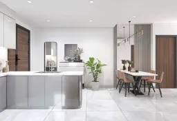 Phòng bếp, Phòng ăn, Lối vào - Căn hộ Midtown - Phong cách Modern 