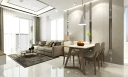 Phòng khách, Phòng ăn - Căn hộ 58m2 Vinhomes Grand Park - Phong cách Modern 
