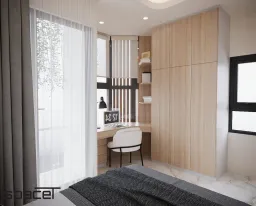 Phòng ngủ, Phòng làm việc - Nhà phố Quận Gò Vấp - Phong cách Modern 