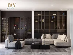 Phòng khách - Biệt thự tại Bình Dương - Phong cách Modern 