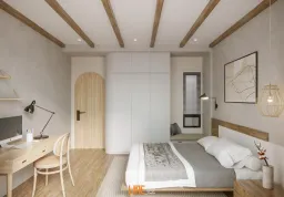 Phòng ngủ - Nhà phố Quận 9 - Phong cách Wabi Sabi + Country 