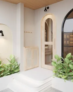 Lối vào - Nhà phố Nguyễn Kiệm Gò Vấp - Phong cách Wabi Sabi 
