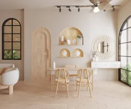 Phòng khách - Nhà phố Nguyễn Kiệm Gò Vấp - Phong cách Wabi Sabi 
