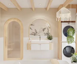 Phòng tắm - Nhà phố Nguyễn Kiệm Gò Vấp - Phong cách Wabi Sabi 