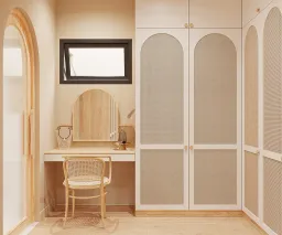 Phòng thay đồ - Nhà phố Nguyễn Kiệm Gò Vấp - Phong cách Wabi Sabi 