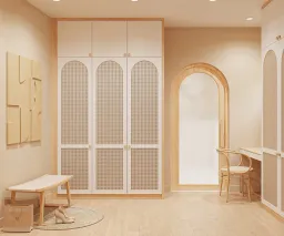 Phòng thay đồ - Nhà phố Nguyễn Kiệm Gò Vấp - Phong cách Wabi Sabi 