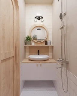 Phòng tắm - Nhà phố Nguyễn Kiệm Gò Vấp - Phong cách Wabi Sabi 
