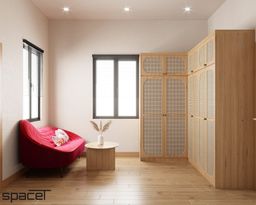 Phòng thay đồ - Phòng ngủ Nhà phố Bình Thạnh - Phong cách Wabi Sabi 