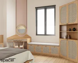 Phòng ngủ - Phòng ngủ Nhà phố Bình Thạnh - Phong cách Wabi Sabi 