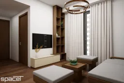 Phòng khách - Căn hộ Akari City Bình Tân - Phong cách Japandi 