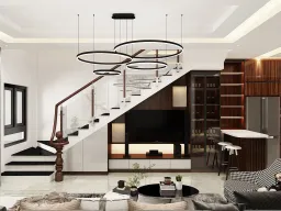 Phòng khách - Nhà phố Senturia Quận 12 - Phong cách Modern 