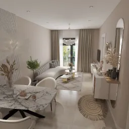 Phòng khách, Phòng ăn - Căn hộ Saigon South Residence - Phong cách Modern 