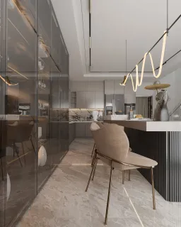Phòng bếp, Phòng ăn - Nhà phố tại Bà Rịa Vũng Tàu - Phong cách Modern 