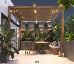 Sân thượng - Nhà phố tại Bà Rịa - Vũng Tàu - Phong cách Modern 