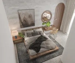 Phòng ngủ - Nhà phố gạch đỏ Bà Rịa - Vũng Tàu - Phong cách Modern 