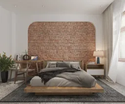 Phòng ngủ - Nhà phố gạch đỏ Bà Rịa - Vũng Tàu - Phong cách Modern 