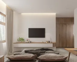 Phòng ngủ - Nhà phố gạch đỏ Bà Rịa - Vũng Tàu - Phong cách Modern 