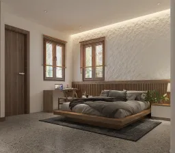 Phòng ngủ - Nhà phố gạch đỏ Bà Rịa - Vũng Tàu - Phong cách Modern 