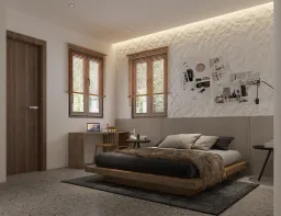 Phòng ngủ - Nhà phố gạch đỏ Bà Rịa - Vũng Tàu - Phong cách Modern 