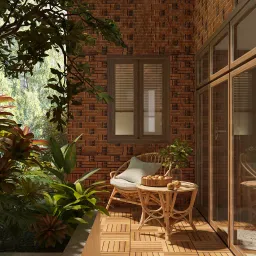 Lô gia - Nhà phố gạch đỏ Bà Rịa - Vũng Tàu - Phong cách Modern 