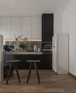 Phòng bếp, Phòng ăn - Căn hộ Sarimi Sala - Phong cách Modern 