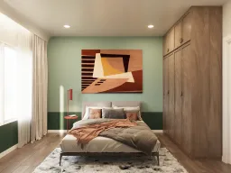 Phòng ngủ - Căn hộ The Origami (Nhà mẫu 60m2) - Phong cách Modern 
