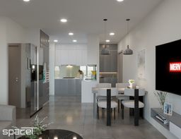 Phòng bếp, Phòng ăn - Căn hộ Dragon Hill (Phòng khách & Bếp) - Phong cách Modern 