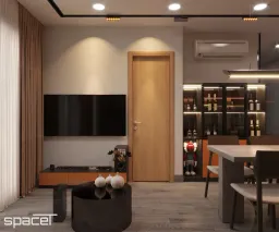 Phòng khách - Căn hộ The Rainbow (Vinhomes Grand Park) - Phong cách Modern 