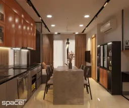 Phòng ăn - Căn hộ The Rainbow (Vinhomes Grand Park) - Phong cách Modern 
