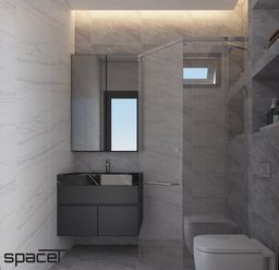 Phòng tắm - Nhà phố Quận 12 - Phong cách Modern + Minimalist 