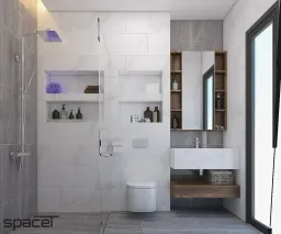 Phòng tắm - Nhà phố Quận 12 - Phong cách Modern + Minimalist 