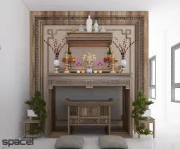 Phòng thờ - Nhà phố Quận 12 - Phong cách Modern Minimalist 