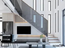 Phòng khách - Nhà phố Quận 12 - Phong cách Modern Minimalist 