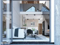Phòng khách - Nhà phố Quận 12 - Phong cách Modern Minimalist 