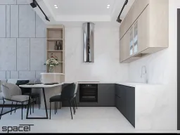 Phòng bếp, Phòng ăn - Nhà phố Quận 12 - Phong cách Modern Minimalist 