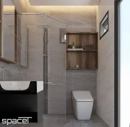 Phòng tắm - Nhà phố Quận 12 - Phong cách Modern Minimalist 